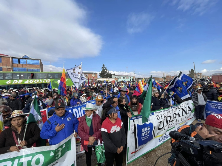 Marcha de Evo Morales. (Foto: La Razón).